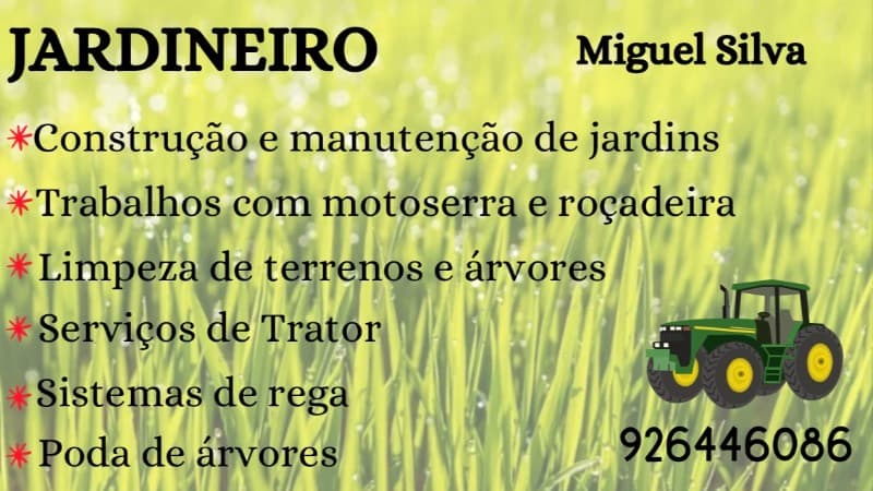 Jardineiro Miguel Silva — trabalhos realizados