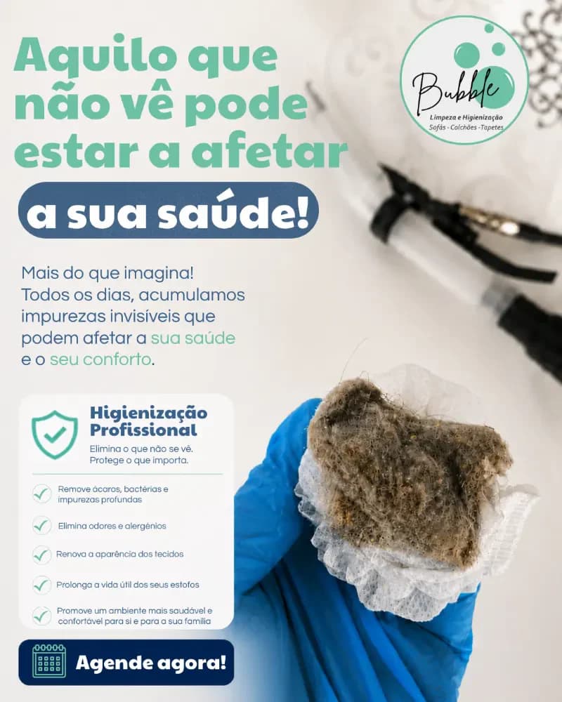 Bubble Limpeza e Higienização de Estofos — completed work